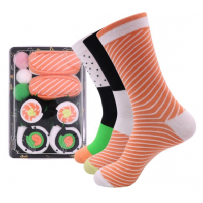 Veselé ponožky 3 ks - Set sushi - vel. uni