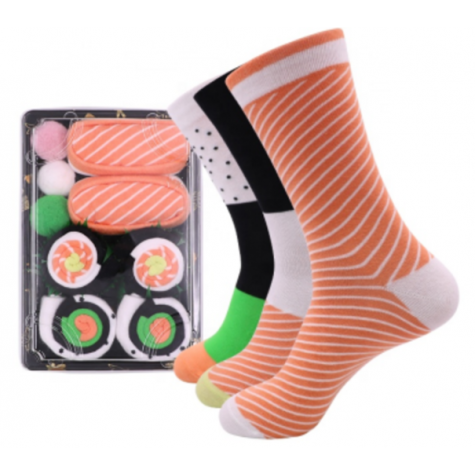 Veselé ponožky 3 ks - Set sushi - vel. uni