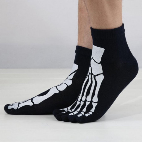Prstové ponožky - Kostlivec černé - vel. uni
