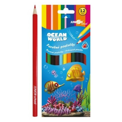 Pastelky barevné Ocean World trojhranné 12 ks