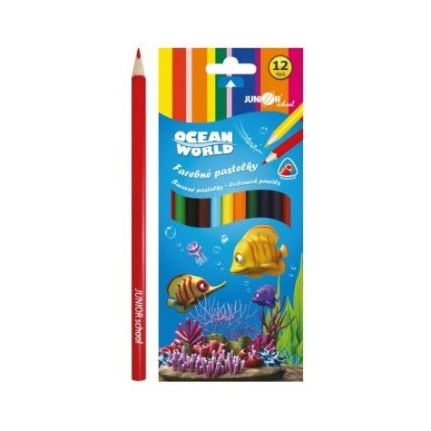 Pastelky barevné Ocean World trojhranné 12 ks