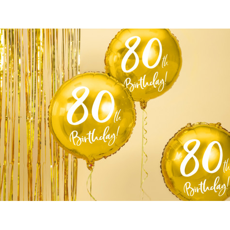Fóliový balónek zlatý - 80. narozeniny