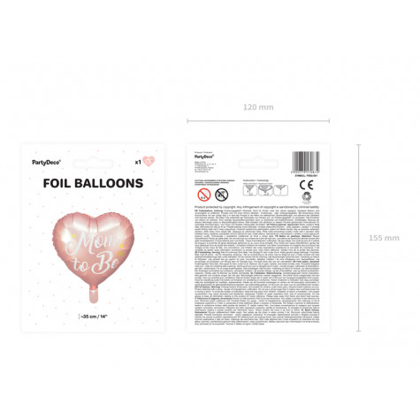 Fóliový balónek 35 cm - Mom to Be - růžový