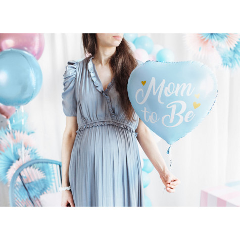 Fóliový balónek 35 cm - Mom to Be - modrý
