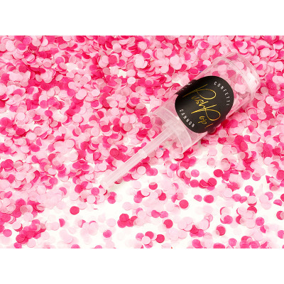 Vystřelovací konfetky Push pop - růžové