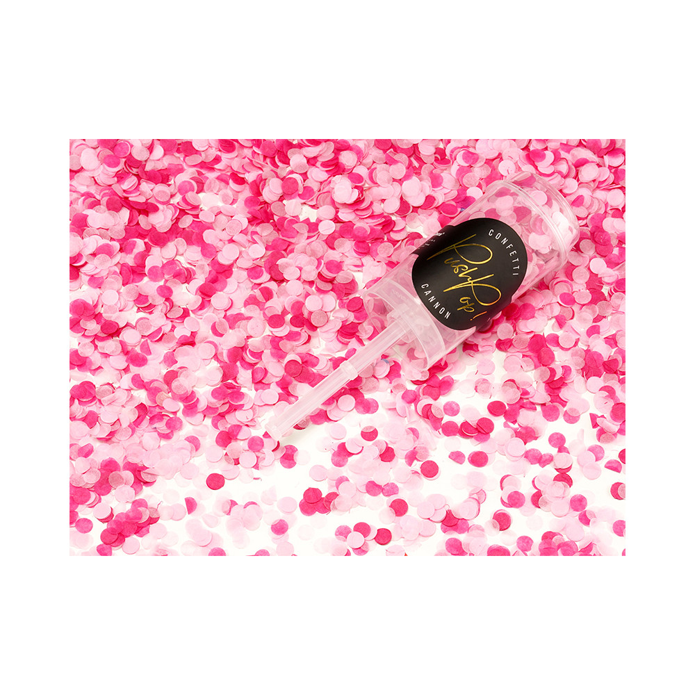 Vystřelovací konfetky Push pop - růžové