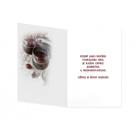 Přání - Vše nejlepší k narozeninám - víno