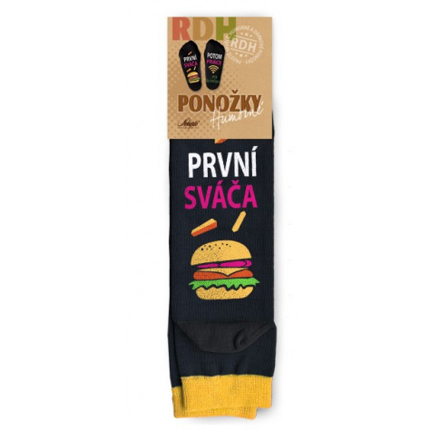 Dámské ponožky - První sváča, potom práce - vel. 39-42 ~ 2