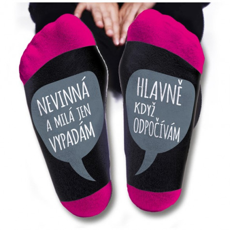 Dámské ponožky - Nevinná a milá jen vypadám - vel. 39-42 ~ 1