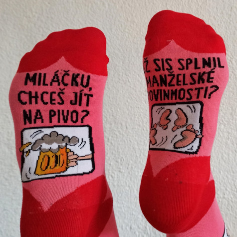 Veselé ponožky - Miláčku, chceš jít na pivo? ~ 1