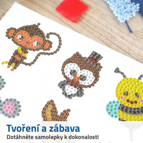 Diamantové malování pro děti samolepky - mix zvířátek ~ 3