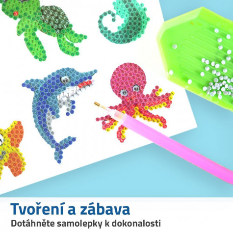 Diamantové malování pro děti samolepky - mořský svět ~ 3