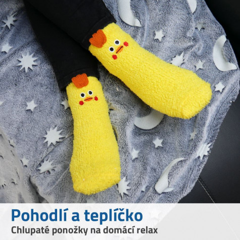 Teplé ponožky - Kuřátko - vel. uni ~ 2
