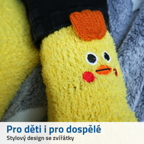 Teplé ponožky - Kuřátko - vel. uni ~ 3