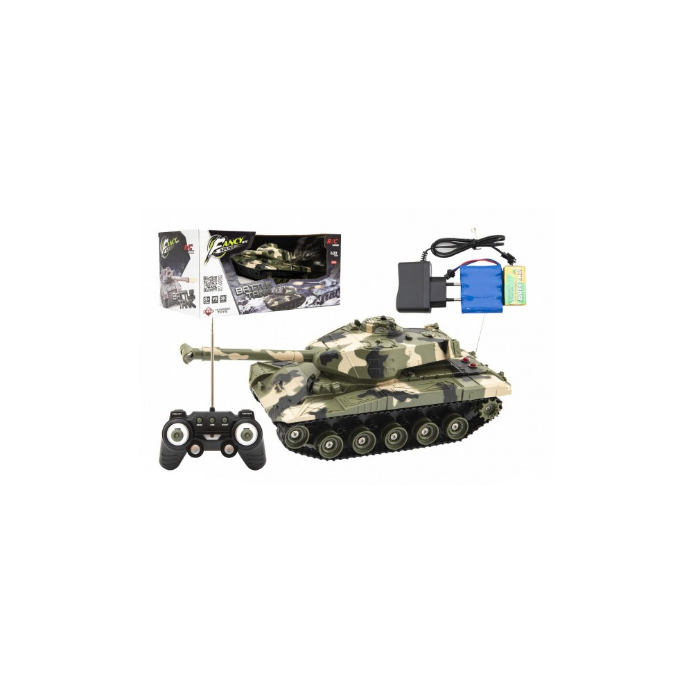 Tank RC plast 27cm 27MHz na baterie+dobíjecí pack se zvukem