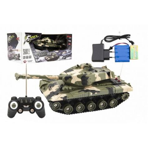 Tank RC plast 27cm 27MHz na baterie+dobíjecí pack se zvukem