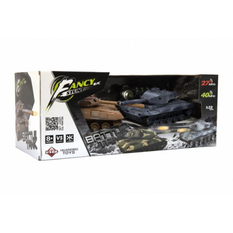 Tank RC 2ks 25cm tanková bitva+dobíjecí pack 27MHZ a 40MHz se zvukem se světlem