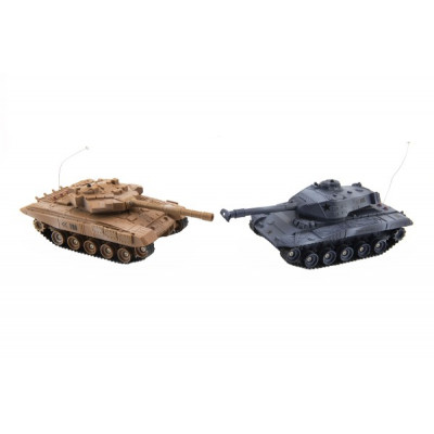 Tank RC 2ks 25cm tanková bitva+dobíjecí pack 27MHZ a 40MHz se zvukem se světlem