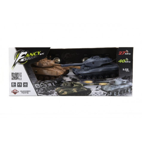 Tank RC 2ks 25cm tanková bitva+dobíjecí pack 27MHZ a 40MHz se zvukem se světlem