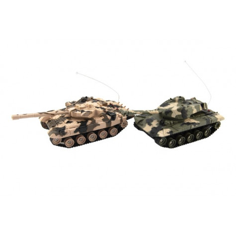 Tank RC maskáč 2ks 25cm tanková bitva+dobíjecí pack 27MHZ a 40MHz se zvukem se světlem