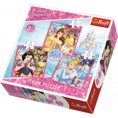 Trefl Puzzle 3v1 Princezny Disney 20, 36, 50 dílků
