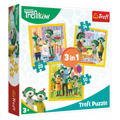 Trefl Puzzle 3v1 Rodina Treflíků 20, 36, 50 dílků