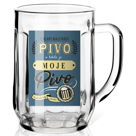 Nekupto Dárková sklenice na pivo 0,5l - Chlapi mají rádi pivo ~ 1