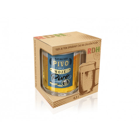 Nekupto Dárková sklenice na pivo 0,5l - Chlapi mají rádi pivo ~ 2