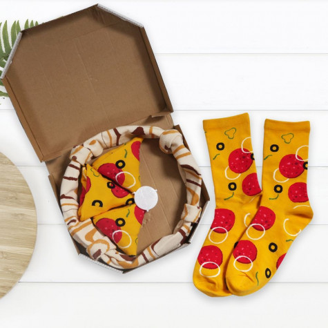 Sada 4 párů ponožek - pizza - vel. uni ~ 1