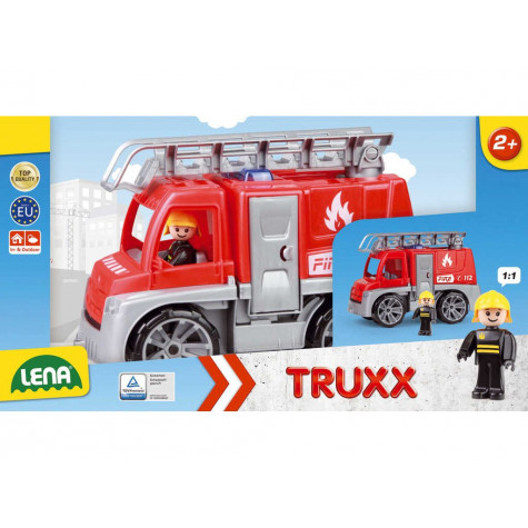 Lena Auto Truxx hasiči plast 29cm s figurkou v krabici 39x22x16cm 24m+