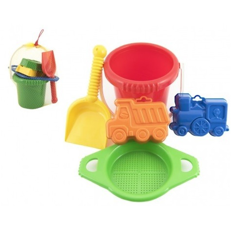 Lori Kbelík sítko lopatka 2 bábovky plast v síťce 12m+ ~ 1