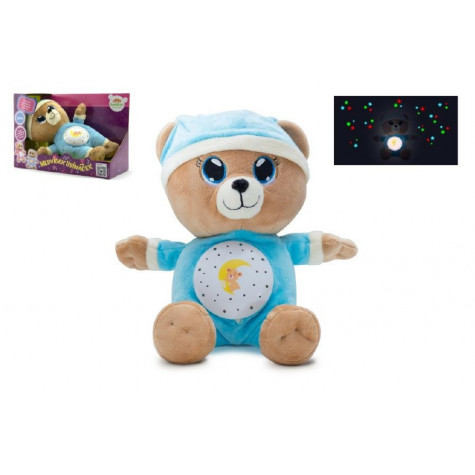 Teddies Medvídek Usínáček modrý plyš 32cm na baterie se světlem a zvukem ~ 2