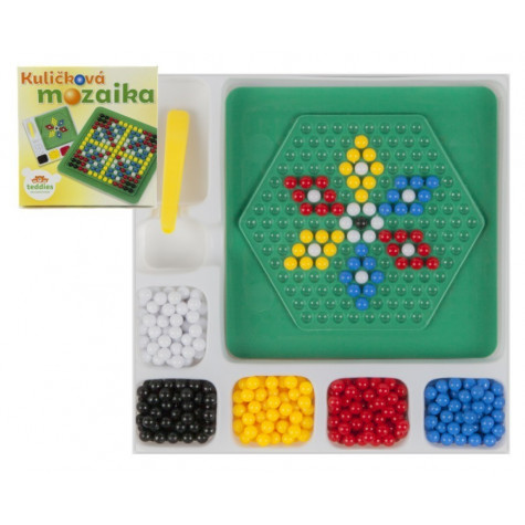 Teddies Mozaika kuličková s pinzetou malá 250 ks plast 12x12cm v krabičce ~ 1