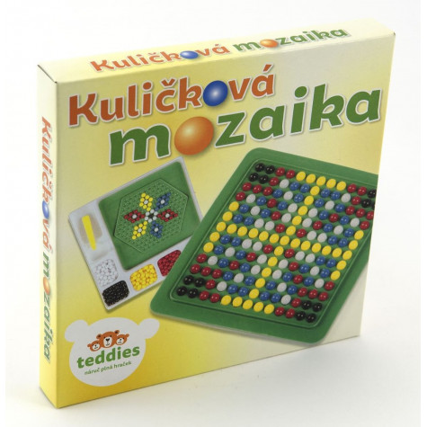 Teddies Mozaika kuličková s pinzetou malá 250 ks plast 12x12cm v krabičce