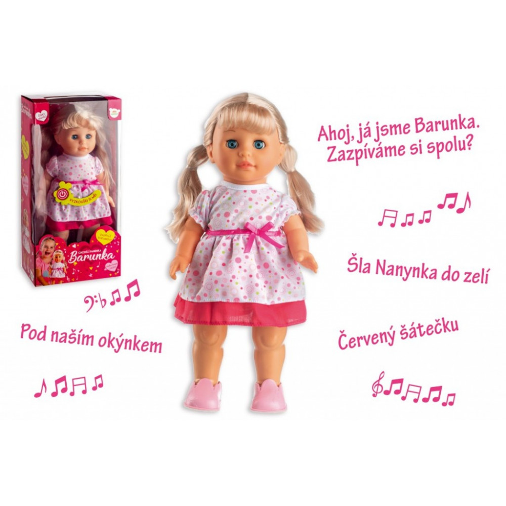 Teddies Panenka Barunka chodící a česky zpívající 42cm na baterie se zvukem