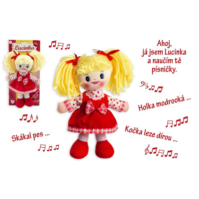 Teddies Panenka Lucinka hadrová plyš 30cm česky zpívající