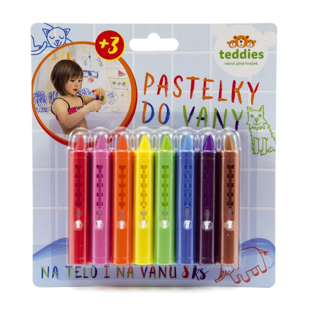 Teddies Pastelky do vany i na tělo 8 ks