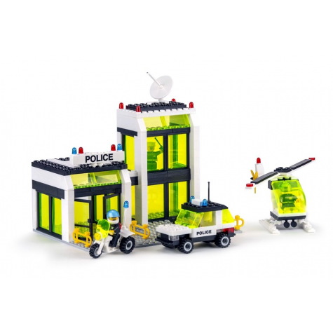 Stavebnice Cheva 19 Policejní stanice plast 335ks v krabici 45x30x5cm ~ 2