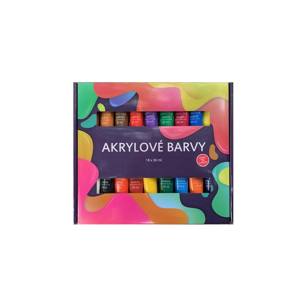 Akrylové barvy 18x36ml v krabičce