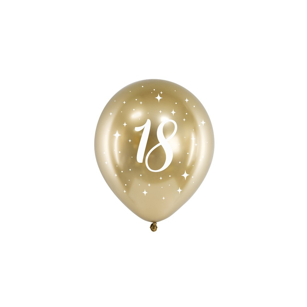Narozeninové balónky zlaté 6 ks - 18