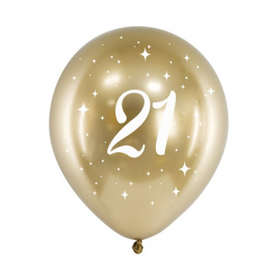 Narozeninové balónky zlaté 6 ks - 21