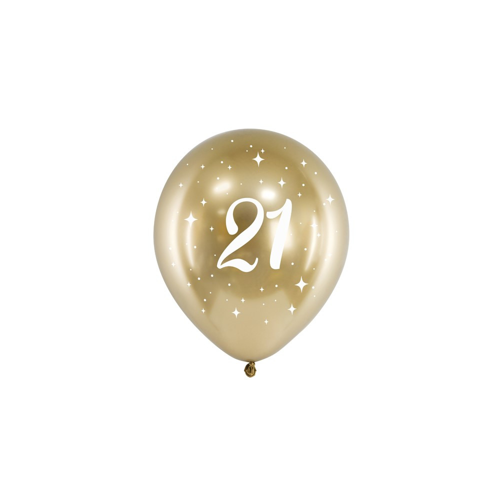 Narozeninové balónky zlaté 6 ks - 21