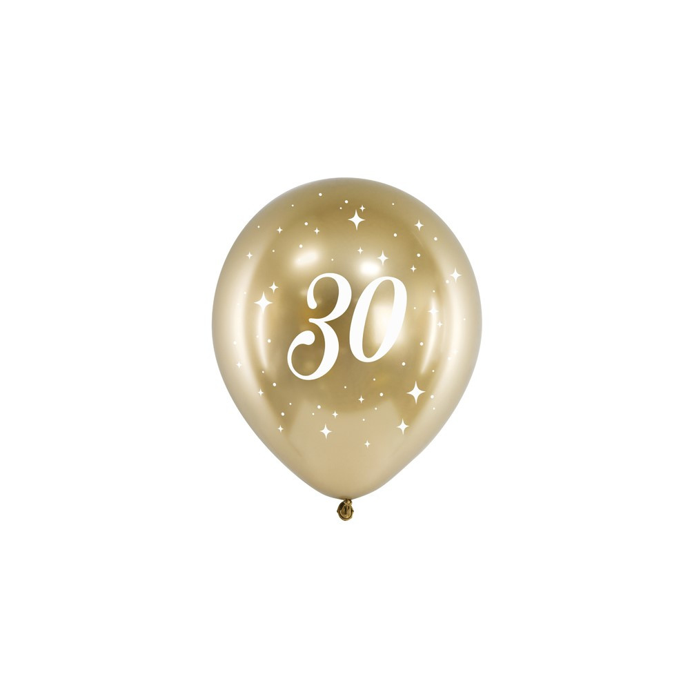 Narozeninové balónky zlaté 6 ks - 30