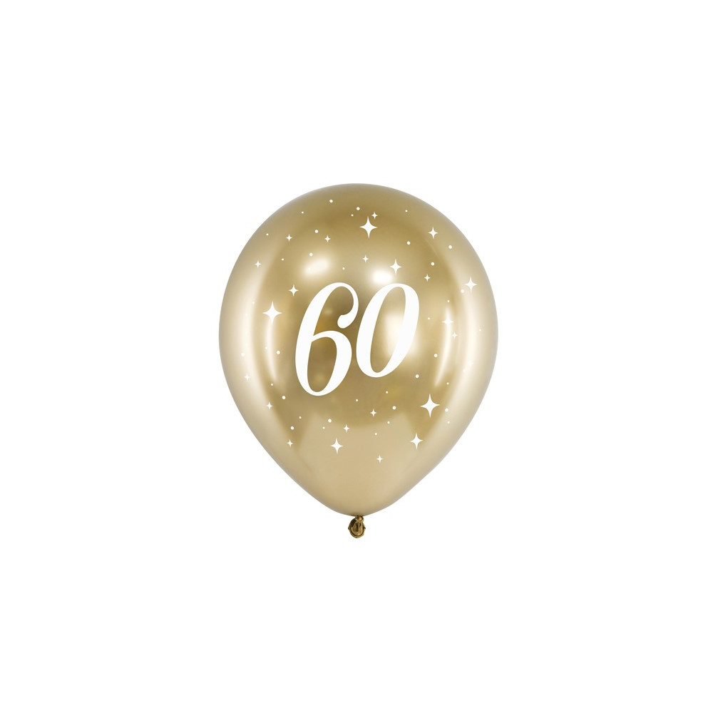 Narozeninové balónky zlaté 6 ks - 60