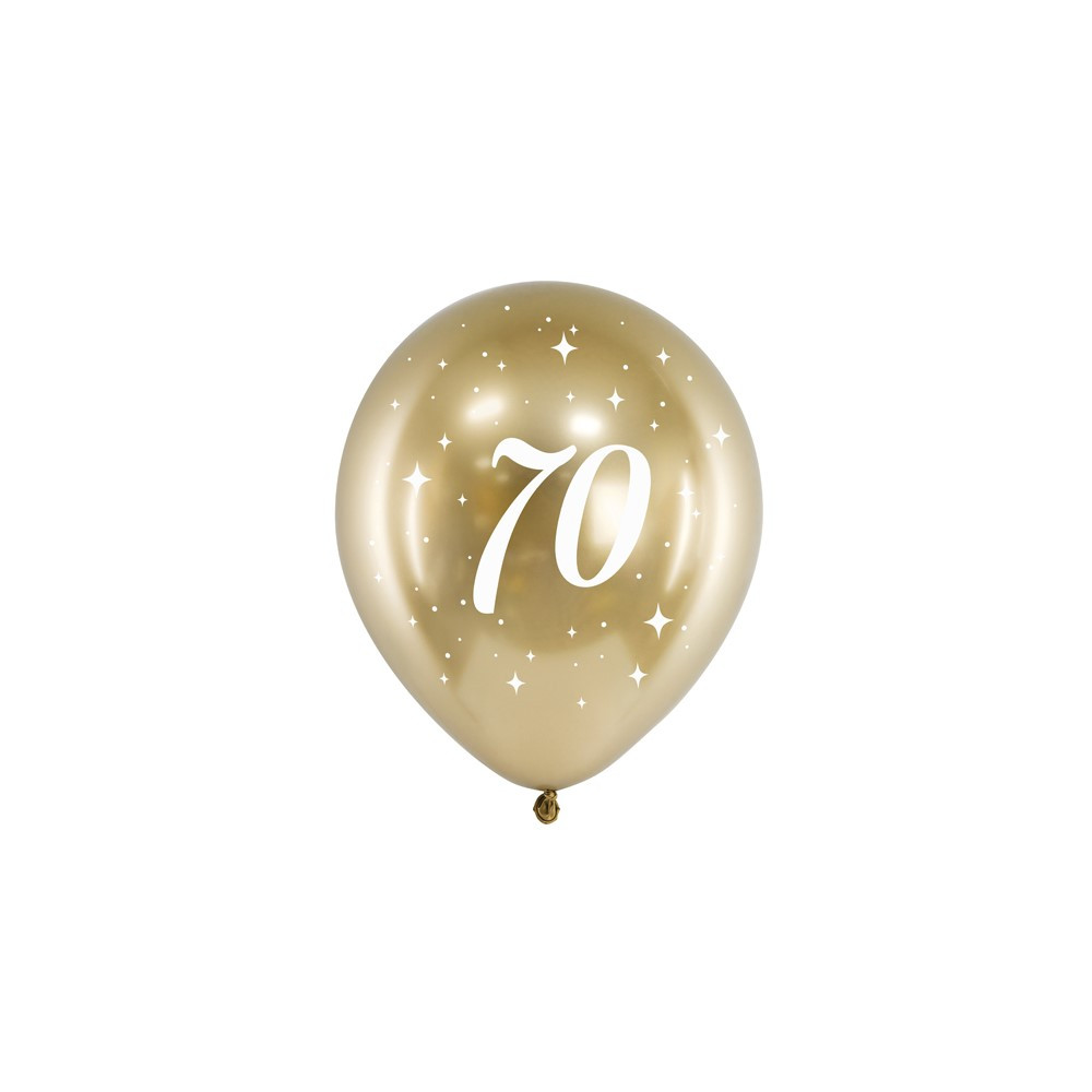 Narozeninové balónky zlaté 6 ks - 70