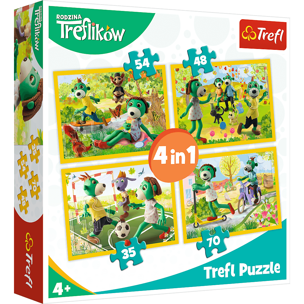 Trefl Puzzle 4v1 Rodina Treflíků 35, 48, 54, 70 dílků