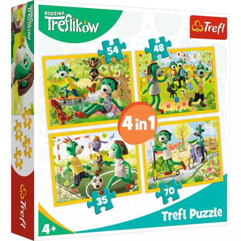 Trefl Puzzle 4v1 Rodina Treflíků 35, 48, 54, 70 dílků ~ 1