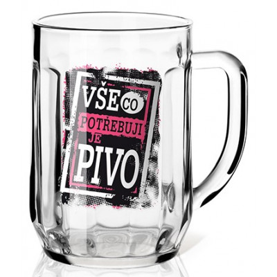 Nekupto Dárková sklenice na pivo 0,3l - Vše, co potřebuji, je pivo