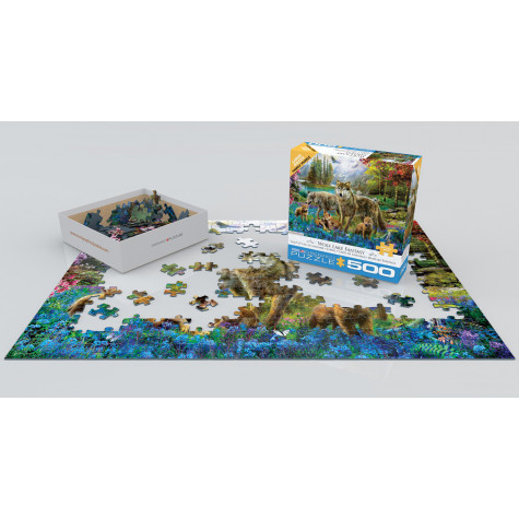 EUROGRAPHICS Puzzle Vlčí rodina u jezera XL 500 dílků ~ 3