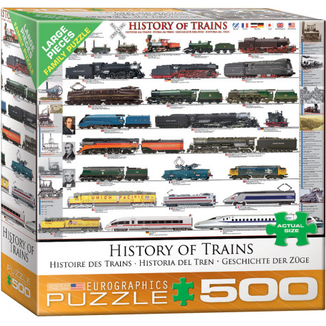 EUROGRAPHICS Puzzle Historie vlaků XL 500 dílků ~ 1
